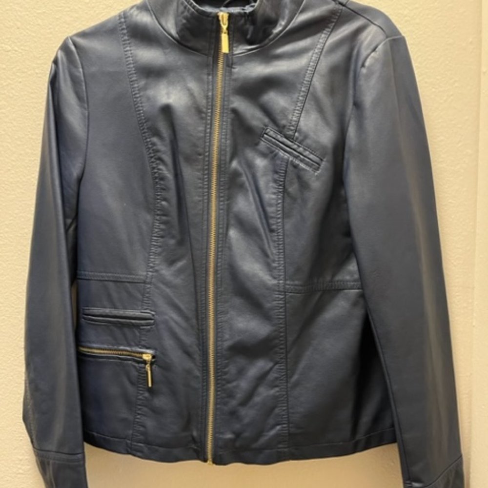 Alfani Faux Leather Jacket, Medium